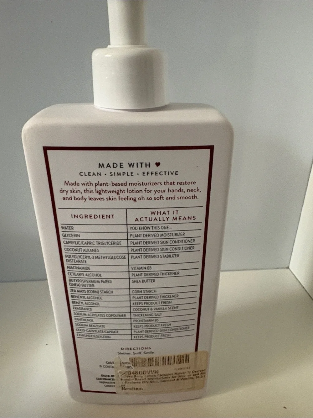 Native Moisturizing Lotion Coconut & Vanilla - White with Brown Text